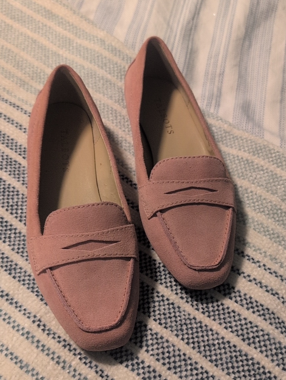 Talbots Dusty Pink Suede Penny Loafers